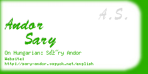 andor sary business card